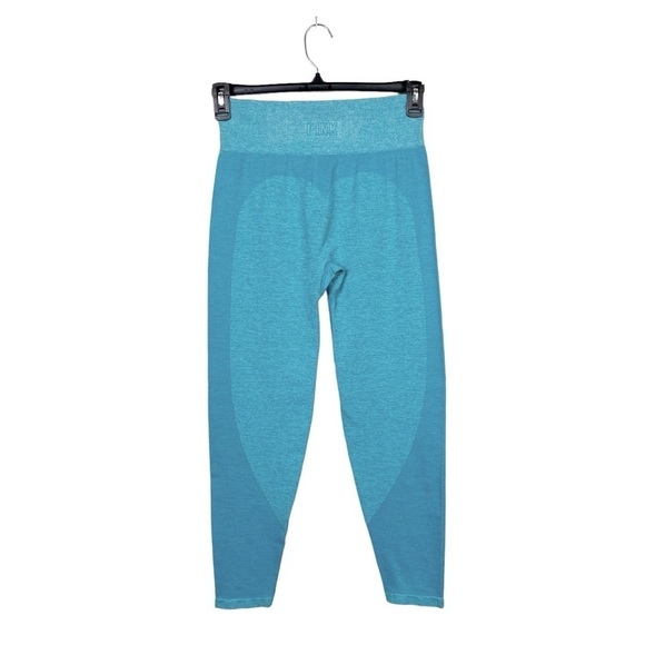 PINK Victorias Secret Teal Heart Workout Seamless High Waist Leggings Size Large - Picture 4 of 5